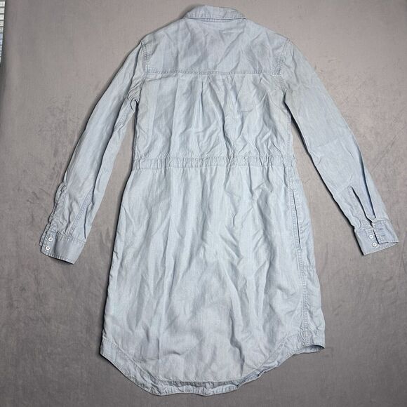 Athleta Dress Womens XXS Blue Drawstring Chambray Shirt Tunic Collared Boho‎ - Picture 7 of 12